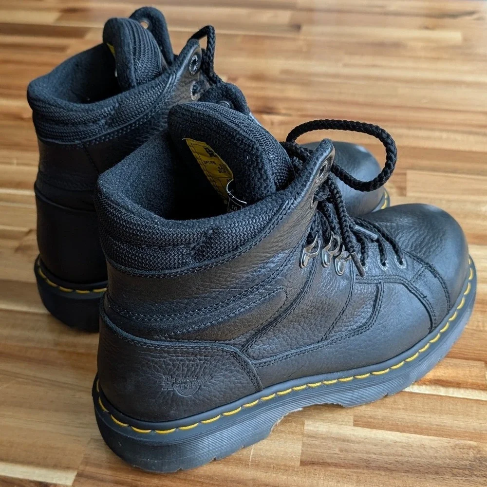 Dr. Martens Industrial Steel Toe Black Leather Work Boots Men's 10